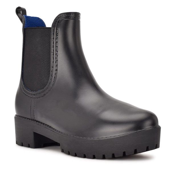 Nine West Rainy Chelsea Black Rain Boots | Ireland 24C28-6S65